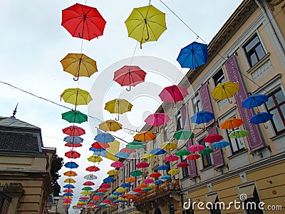 Alley of umbrellas Editorial Stock Photo