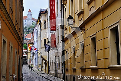 A alley view of Bratislava Castle, Bratislava, Slovakia. Editorial Stock Photo