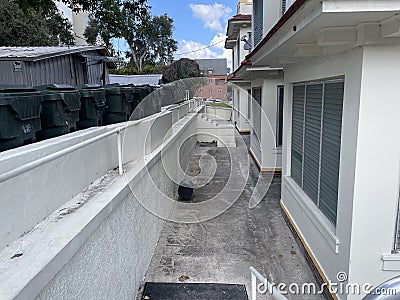 Alleyway in between apartments close together Editorial Stock Photo