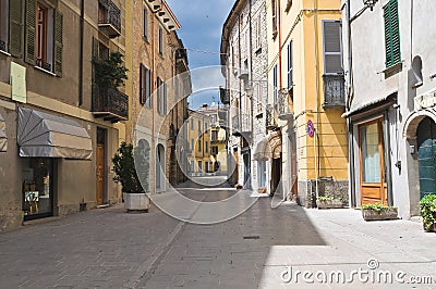 Alleyway. Bobbio. Emilia-Romagna. Italy. Stock Photo