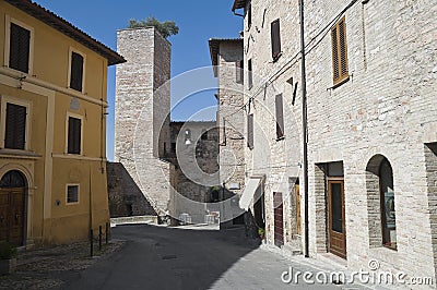 Alleyway. Spello. Umbria. Stock Photo