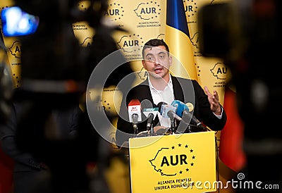 Alliance for Romanians Unification - press conference Editorial Stock Photo