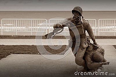 Allied forces memorial of D-day in Normandy Editorial Stock Photo