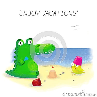 ALLIGATOR ANATOLIY | CARTOON ILLUSTRATION Stock Photo