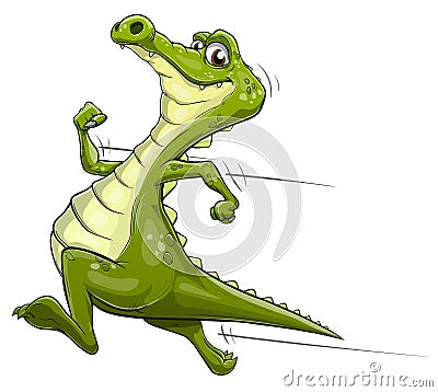 Alligator running vector art Vector Illustration