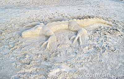 Alligator Sand Sculpture Stock Photo