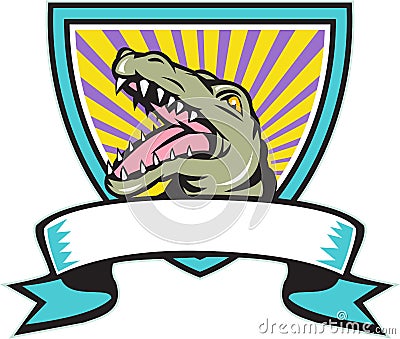 Alligator Snapping Crest Retro Vector Illustration