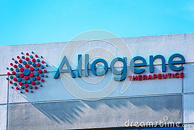 Allogene Therapeutics sign on to the biotechnology company headquarters in Silicon Valley Editorial Stock Photo
