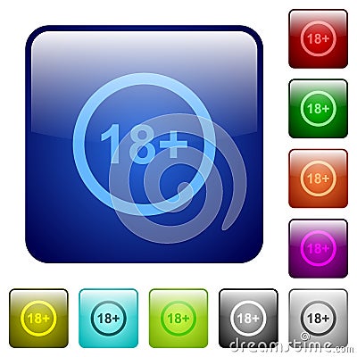 Allowed above 18 years only color square buttons Vector Illustration