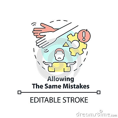 Allowing same mistakes concept icon Vector Illustration