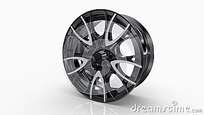 Alloy rim image 3D high quality rendering, Best used for Motor Show promotion or car booklet. Stock Photo