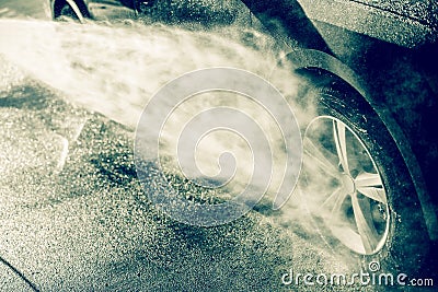 Alloy Wheel Cleaning Stock Photo