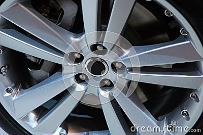 Alloy Wheel Close Up Stock Photo