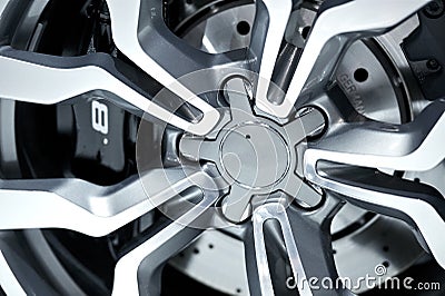 Alloy Wheel Closeup Stock Photo