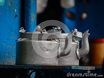 Alluminium tea kettle stock image Stock Photo