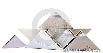 Alluminium triangle blocks Stock Photo