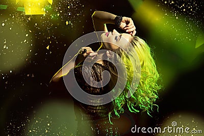 Alluring woman dancing on the dance floor Stock Photo