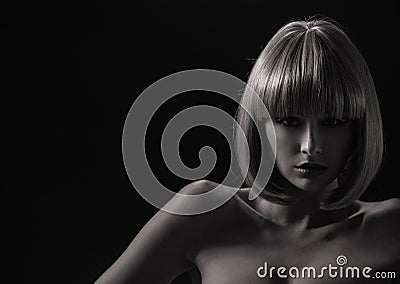 Alluring woman with a trendy coiffure Stock Photo