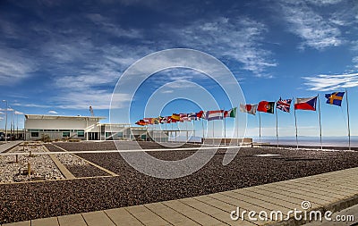 ALMA CAMP, ATACAMA DESERT, CHILE - FEB. 15, 2011: Base camp of ESO`s ALMA observation site Editorial Stock Photo