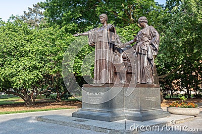The Alma Mater statue by sculptor Lorado Taft at the University Editorial Stock Photo