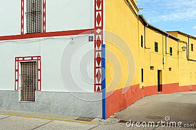 Houses in Almaden de la Plata, Seville province, Andalusia, Spain Stock Photo