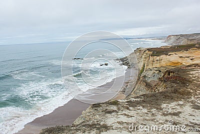 Almagreira Beach and western coast of Portugal in Ferrel area between Peniche and Praia d'El Rei (King's Beach) Stock Photo