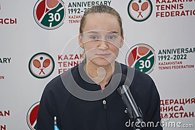Elena Rybakina, Kazakhstani athlete. Champion of the Wimbledon Grand Slam tournament 2022 in singles. Editorial Stock Photo