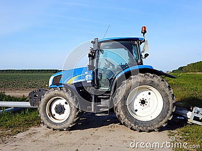 Blue New Holland tractor. Editorial Stock Photo