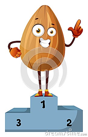 Almon won first place in a race, illustration, vector Vector Illustration