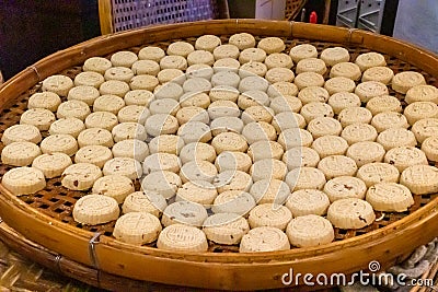 Almond cookies from Koi Kei bakery, Macau Editorial Stock Photo