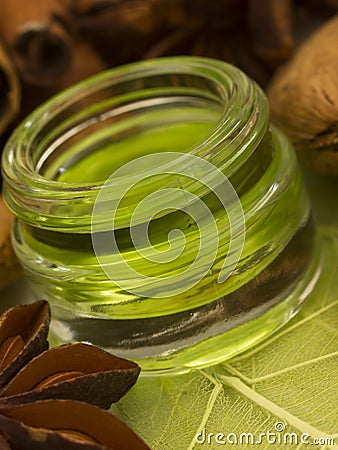 Almond cosmetics Stock Photo