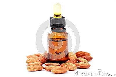 Almond essential oil Stock Photo