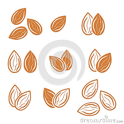 Almond icon vector illustration Vector Illustration