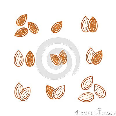 Almond icon vector illustration Cartoon Illustration