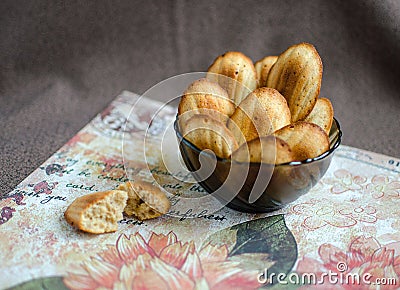 Almond madeleines cookies Stock Photo