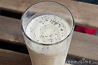 Almond milk and chia Stock Photo