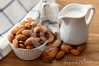 Almond milk organic healthy nut vegan vegetarian drink Stock Photo