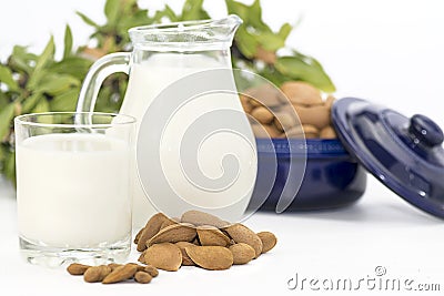 Almond milk Stock Photo