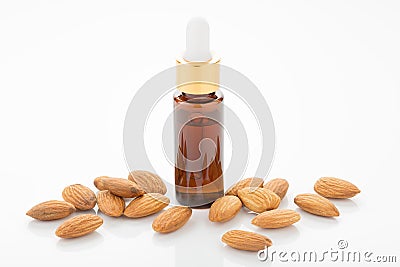 Almond oil. Essential oil beauty treatment Stock Photo