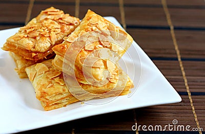 Almond puff pastry Stock Photo