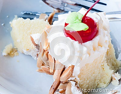 Almond white cake Stock Photo