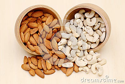 Almonds,cashew nuts, pistachio Stock Photo