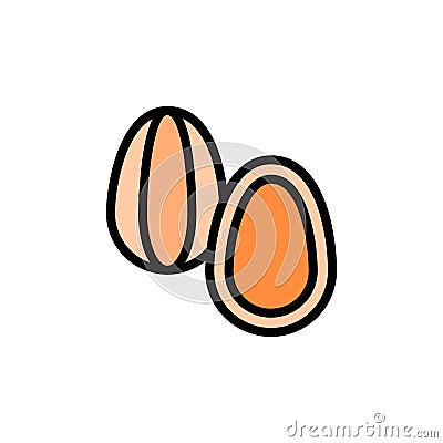 Almonds icon. Simple color with outline vector elements of vegetarian food icons for ui and ux, website or mobile application Stock Photo