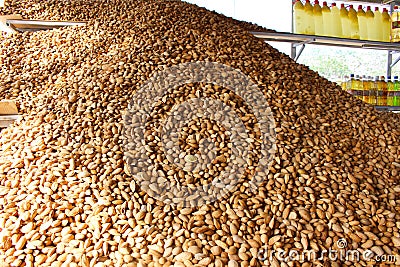 Almonds in a market in Iran Stock Photo