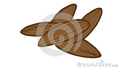 Almonds without shell, illustration Cartoon Illustration