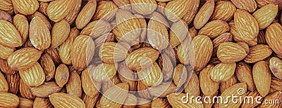 Almonds walnut peeled light brown background natural products Stock Photo