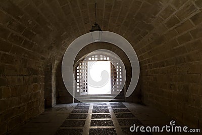 Almudaina and Majorca Cathedral tunnel Stock Photo