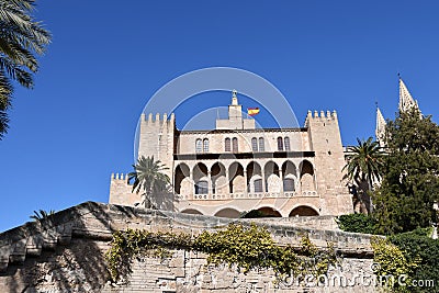 Almudaina Palace in Palma de Mallorca Stock Photo