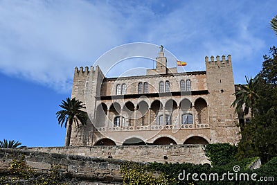 Almudaina Palace in Palma de Mallorca Stock Photo