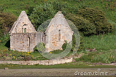 ALNMOUTH, NORTHUMBERLAND/UK - AUGUST 18 : Derelict chapel at Alnmouth in Northumberland on August 18, 2010 Stock Photo